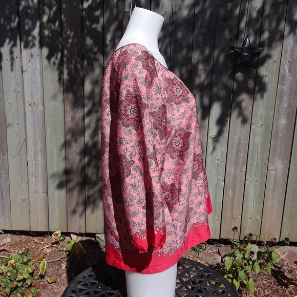 Size Xlarge Northern Reflections orange Paisley peasant top - Picture 3 of 7